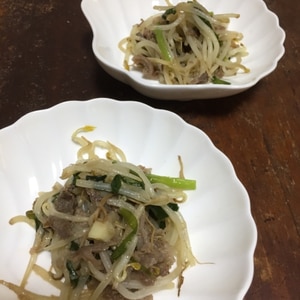 簡単！牛バラ肉のニラもやし炒め